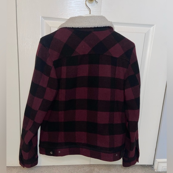 Women’s Kismet Sherpa Collar Plaid Jacket Size Large - Picture 3 of 3